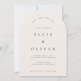 Beige Boho Arch Moderne bruiloft Kaart