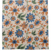 Beige Boho Bloem Douchegordijn (Voorkant)