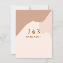 Beige boho curvy orange wedding name date