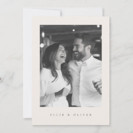 Beige Boho foto Moderne bruiloft Kaart