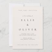 Beige Boho foto Moderne bruiloft Kaart (Achterkant)