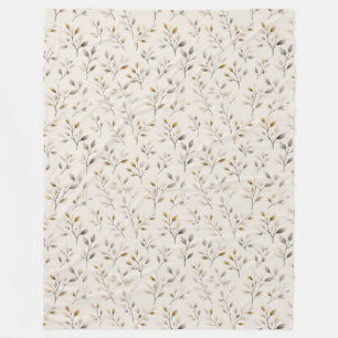 Beige Boho Neutrale Botanische Crème Bladeren Patr Fleece Deken