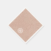 Beige & Boho Terracotta Bruin Stippen Monogram Servet (Hoek)