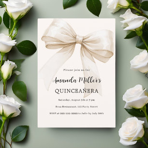 Beige boog elegant Quinceanera Kaart