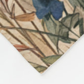 Beige Border Rustic Boho Wildflower Waterverf Fleece Deken (Hoek)