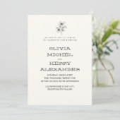 BEIGE BOTANIC CLASSY INVITATION KAART (Staand voorkant)