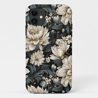 Beige Botanisch, mooi, natuur, floraal iPhone 11 Hoesje