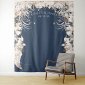 Beige botanische florale tuinbouwachtergrond wandkleed (In situ)