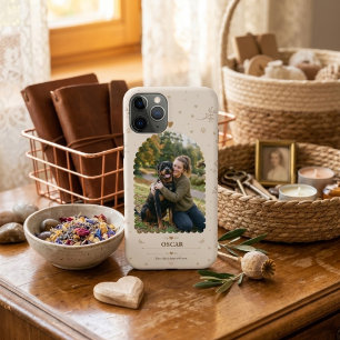 Beige Botanische Gepersonaliseerde Hond Foto Easy  iPhone 11 Pro Hoesje