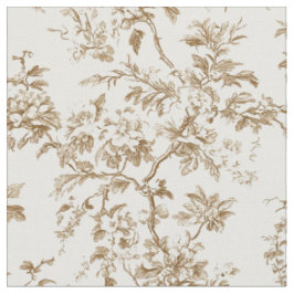 Beige botanische tak patroon stof