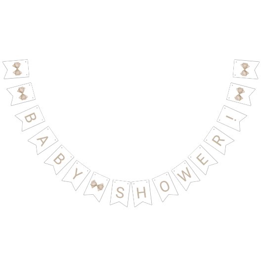 Beige Bow Baby shower Vlaggetjes (Alle)