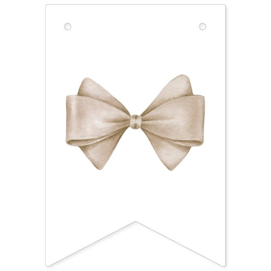Beige Bow Baby shower Vlaggetjes (Eerste vlag)