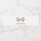 Beige Bow Baby shower Waterfles Etiket (Enkel label)