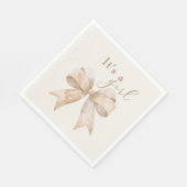 Beige Bow Boho Waterverf Baby shower Servet (Hoek)