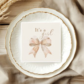 Beige Bow Boho Waterverf Baby shower Servet