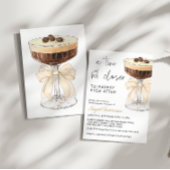 Beige Bow Espresso Martini Vrijgezellenfeest Kaart
