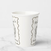 Beige Bow Retro Hart Coquette Cake Bachelorette Papieren Bekers (Links)