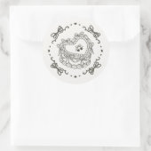 Beige Bow Retro Hart Coquette Cake Envelop Ronde Sticker (Tas)