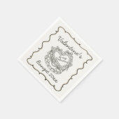 Beige Bow Retro Hart Coquette Cake Valentijnse Servet (Hoek)