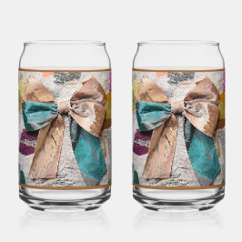 Beige Bow Soda Glass Blikvorm Glas