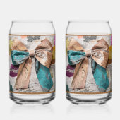 Beige Bow Soda Glass Blikvorm Glas (Achterkant)