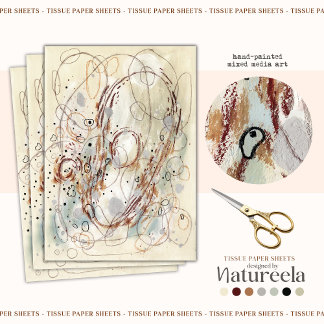 Beige Brown Abstract Decoupage Tissue Paper Tissuepapier