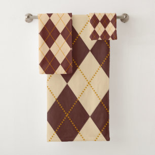 Beige Brown Automne Jacquard d'automne Diamant Mot
