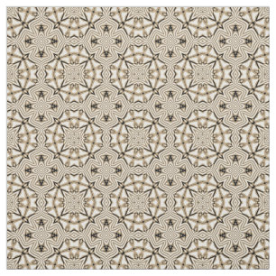 Beige Brown Black White Aztec Mosaic Pattern Stof