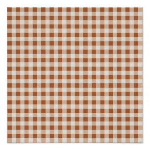 Beige Brown Buffalo Plaid Holiday Perfect Poster