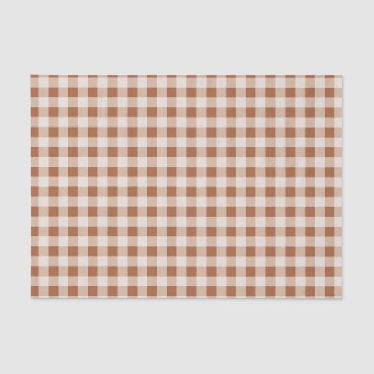Beige Brown Buffalo Plaid voor vakantie geschenken Tissuepapier (Voorkant)