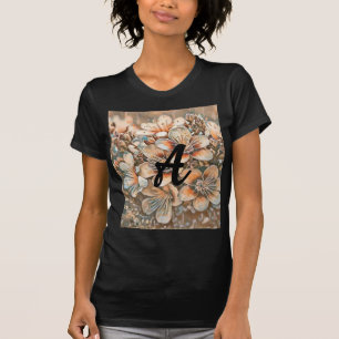  beige brown cherry blossom Monogram T-shirt