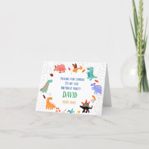 Beige Brown Cute Dinosaur Anniversaire Carte de re