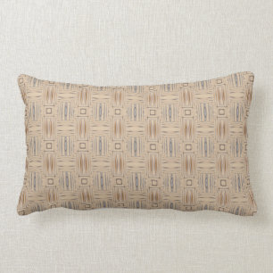 Beige Brown en Blue Geometric Sierkussen Kussen
