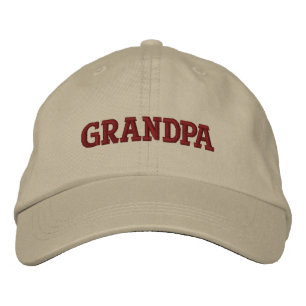 Beige Brown Grandpa Embroided Baseball Pet