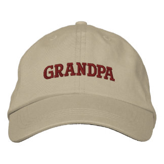 Beige Brown Grandpa Embroided Baseball Pet