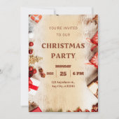 Beige Brown moderne Noël Invitation (Devant)