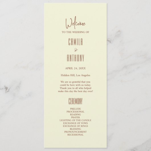 Beige Brown Programma (Voorkant)