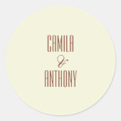 Beige Brown Ronde Sticker (Voorkant)