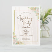 Beige Brown Simple Mariage Fête Invitation (Debout devant)