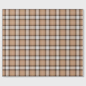Beige Brown Tartan Pset Scottish Pattern Cadeaupapier (Vlak)
