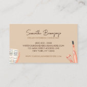 Beige Brown Tweezer Curler Makeup Eyelash Visitekaartje (Achterkant)