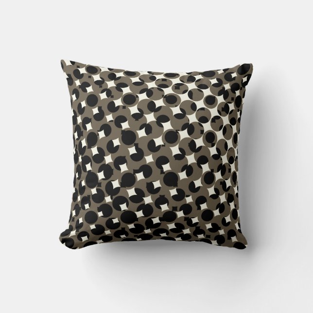 Beige Brown White Kussen (Voorkant)