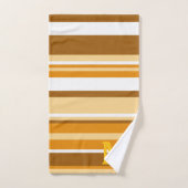  beige brown &white stripes monogram bad handdoek (Handdoek)