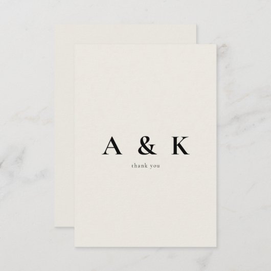Beige bruiloft blanco dank u bedankkaart (Voorkant / Achterkant)
