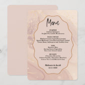 Beige Bruiloft Menu (Voorkant / Achterkant)