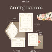  Beige bruiloft uitnodiging Sjabloon