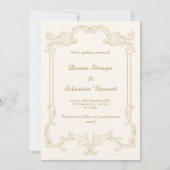  Beige bruiloft uitnodiging Sjabloon (Voorkant)