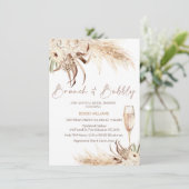 Beige Bruin Boho Brunch Bubbly Vrijgezellenfeest Kaart (Staand voorkant)