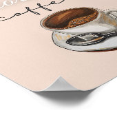 Beige Bruin Goedemorgen Koffie Art Poster (Hoek)
