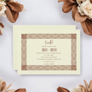 Beige Bruin Islamitisch Geometrisch Twee Grens Bru Kaart